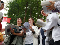 NANJING, CHINA - JUNE 7, 2023 - Candidates enter the National college entrance examination in Nanjing, East China's Jiangsu province, June 7...