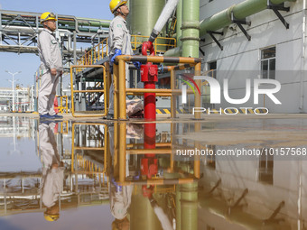 

Members of a chemical company are conducting a tank rescue drill in Huai'an City, Jiangsu Province, China, on June 12, 2023. (