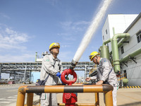 

Members of a chemical company are conducting a tank rescue drill in Huai'an City, Jiangsu Province, China, on June 12, 2023. (