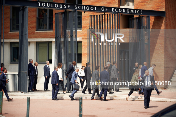 

Officials are arriving at the Toulouse School of Economics (TSE) in Toulouse, France, on June 12th, 2023. A few dozen people have gathered...