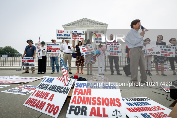 People celebrate the US Supreme Court ruling that universities cannot consider race in admissions.  The pair of cases brought by Students fo...