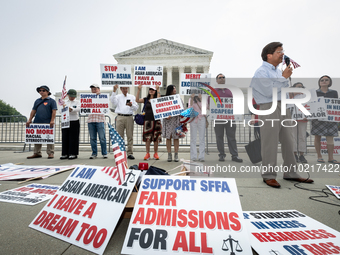 People celebrate the US Supreme Court ruling that universities cannot consider race in admissions.  The pair of cases brought by Students fo...