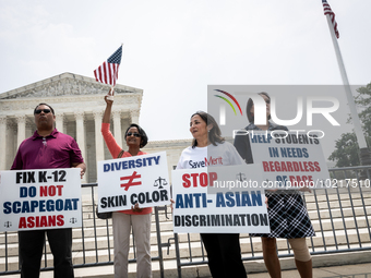 People celebrate the US Supreme Court ruling that universities cannot consider race in admissions.  The pair of cases brought by Students fo...