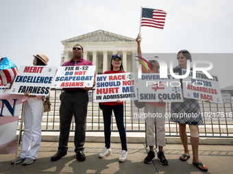 People celebrate the US Supreme Court ruling that universities cannot consider race in admissions.  The pair of cases brought by Students fo...