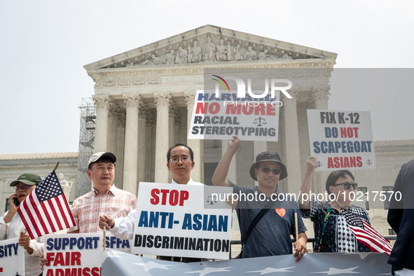 People celebrate the US Supreme Court ruling that universities cannot consider race in admissions.  The pair of cases brought by Students fo...