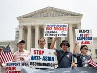 People celebrate the US Supreme Court ruling that universities cannot consider race in admissions.  The pair of cases brought by Students fo...