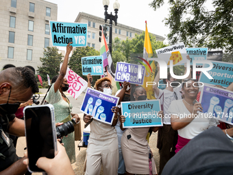 People protesttThe US Supreme Court ruling that universities cannot consider race in admissions.  The pair of cases brought by Students for...