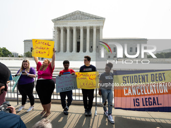 Students await a ruling by the Supreme Court on whether President Joe Biden’s student-debt relief program may proceed.  Biden’s plan would f...