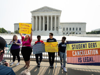 Students await a ruling by the Supreme Court on whether President Joe Biden’s student-debt relief program may proceed.  Biden’s plan would f...