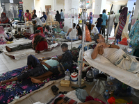 People suffering from dengue fever as they admitted for treatment at a government hospital in Dhaka, Bangladesh, on June 05, 2023. The dengu...