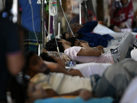 People suffering from dengue fever as they admitted for treatment at a government hospital in Dhaka, Bangladesh, on June 05, 2023. The dengu...