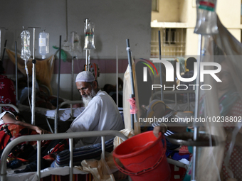 People suffering from dengue fever as they admitted for treatment at a government hospital in Dhaka, Bangladesh, on June 05, 2023. The dengu...