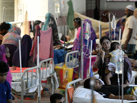 People suffering from dengue fever as they admitted for treatment at a government hospital in Dhaka, Bangladesh, on June 05, 2023. The dengu...