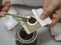 

A medical worker is preparing traditional Chinese medicine Sanfu stickers in Huai'an City, Jiangsu Province, China on July 11, 2023. Sanfu...