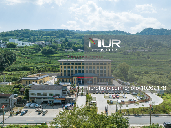 YICHANG, CHINA - JULY 13, 2023 - Aerial photo taken on July 13, 2023 shows the site of the ''send doctors and medicines'' medical assistance...