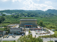 YICHANG, CHINA - JULY 13, 2023 - Aerial photo taken on July 13, 2023 shows the site of the ''send doctors and medicines'' medical assistance...