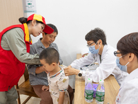 YICHANG, CHINA - JULY 13, 2023 - Photo taken on July 13, 2023 shows an expert doctor offering free medical treatment in the sorting room of...