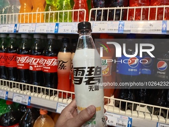 

Drinks containing aspartame are being sold at a supermarket in Suqian, Jiangsu province, China, on July 14, 2023. The World Health Organiz...