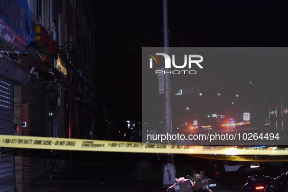 Multiple people stabbed early in the morning in Queens, New York, United States on July 14, 2023. Two people were reportedly stabbed outside...