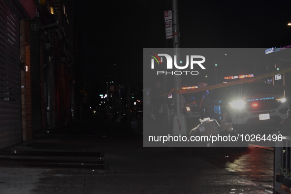 Multiple people stabbed early in the morning in Queens, New York, United States on July 14, 2023. Two people were reportedly stabbed outside...