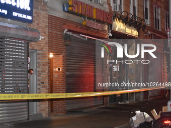 Multiple people stabbed early in the morning in Queens, New York, United States on July 14, 2023. Two people were reportedly stabbed outside...