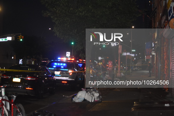 Multiple people stabbed early in the morning in Queens, New York, United States on July 14, 2023. Two people were reportedly stabbed outside...