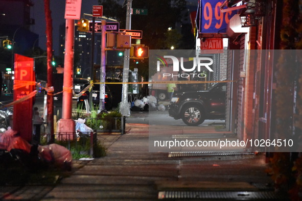 Multiple people stabbed early in the morning in Queens, New York, United States on July 14, 2023. Two people were reportedly stabbed outside...