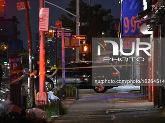 Multiple people stabbed early in the morning in Queens, New York, United States on July 14, 2023. Two people were reportedly stabbed outside...