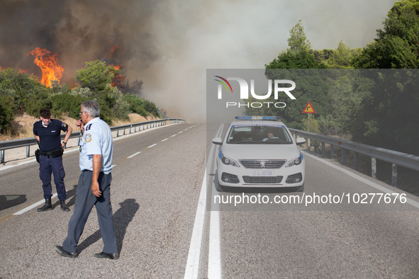 The wildfire in the central Greek region of Attica rapidly spread within 24 hours. The forest fire that ignited on Monday in the Dervenochor...