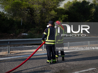 The wildfire in the central Greek region of Attica rapidly spread within 24 hours. The forest fire that ignited on Monday in the Dervenochor...