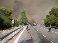 The wildfire in the central Greek region of Attica rapidly spread within 24 hours. The forest fire that ignited on Monday in the Dervenochor...