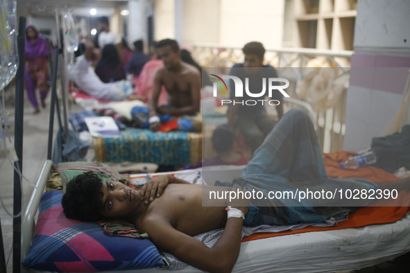 Patients suffering from dengue fever being treated at a government hospital in Dhaka, Bangladesh on July 20. 2023. More than 100 people have...