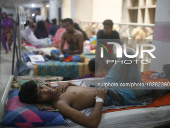 Patients suffering from dengue fever being treated at a government hospital in Dhaka, Bangladesh on July 20. 2023. More than 100 people have...