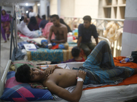 Patients suffering from dengue fever being treated at a government hospital in Dhaka, Bangladesh on July 20. 2023. More than 100 people have...