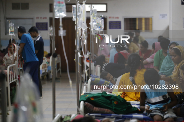 Patients suffering from dengue fever being treated at a government hospital in Dhaka, Bangladesh on July 20. 2023. More than 100 people have...