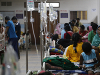 Patients suffering from dengue fever being treated at a government hospital in Dhaka, Bangladesh on July 20. 2023. More than 100 people have...