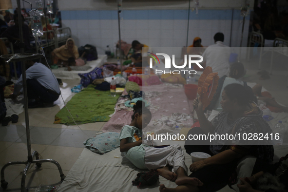 Patients suffering from dengue fever being treated at a government hospital in Dhaka, Bangladesh on July 20. 2023. More than 100 people have...