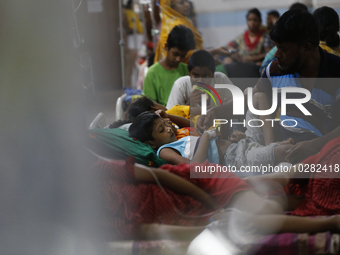 Patients suffering from dengue fever being treated at a government hospital in Dhaka, Bangladesh on July 20. 2023. More than 100 people have...