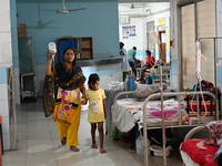 

Patients suffering from dengue fever are being treated inside the Mugdha General Hospital's admission section in Dhaka, Bangladesh on July...