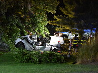 Fatal accident in front of the CNBC building in Englewood Cliffs, New Jersey, United States on July 23, 2023. A fatal accident transpired ar...