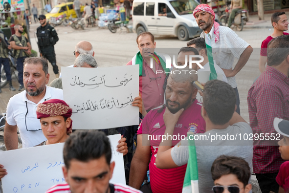 Solidarity with cancer patients in Afrin, northwestern Syria,on july 23, 2023,  as they shave their hair in support of cancer patients exper...