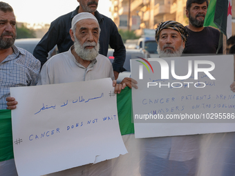 Solidarity with cancer patients in Afrin, northwestern Syria,on july 23, 2023,  as they shave their hair in support of cancer patients exper...