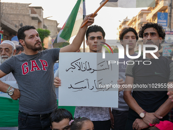 Solidarity with cancer patients in Afrin, northwestern Syria,on july 23, 2023,  as they shave their hair in support of cancer patients exper...