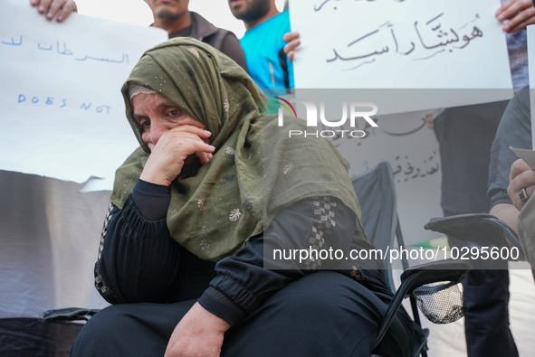 Solidarity with cancer patients in Afrin, northwestern Syria,on july 23, 2023,  as they shave their hair in support of cancer patients exper...