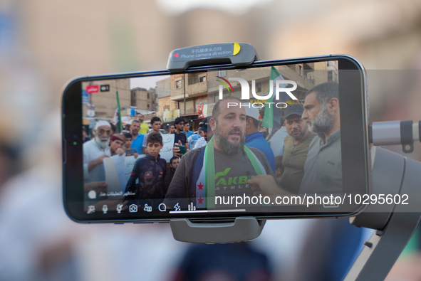 Solidarity with cancer patients in Afrin, northwestern Syria,on july 23, 2023,  as they shave their hair in support of cancer patients exper...