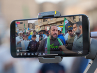 Solidarity with cancer patients in Afrin, northwestern Syria,on july 23, 2023,  as they shave their hair in support of cancer patients exper...