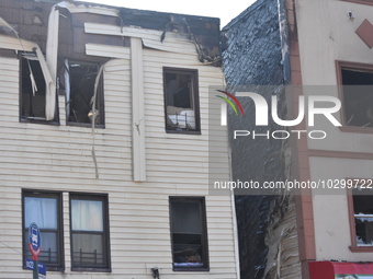 4 alarm fire in Bronx, New York, United States on July 24, 2023 damaged several storefronts. Monday afternoon, a large fire on Castle Hill A...