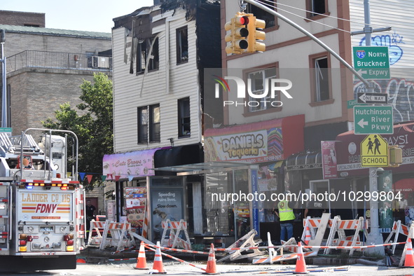 4 alarm fire in Bronx, New York, United States on July 24, 2023 damaged several storefronts. Monday afternoon, a large fire on Castle Hill A...