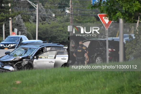 Accident investigation in Ramsey, New Jersey, United States on July 24, 2023. Around 4:50 PM Eastern Time, Monday afternoon at Franklin Turn...