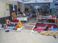 People suffering from dengue fever as they admitted for treatment at a government hospital in Dhaka, Bangladesh, on July 26, 2023. The dengu...